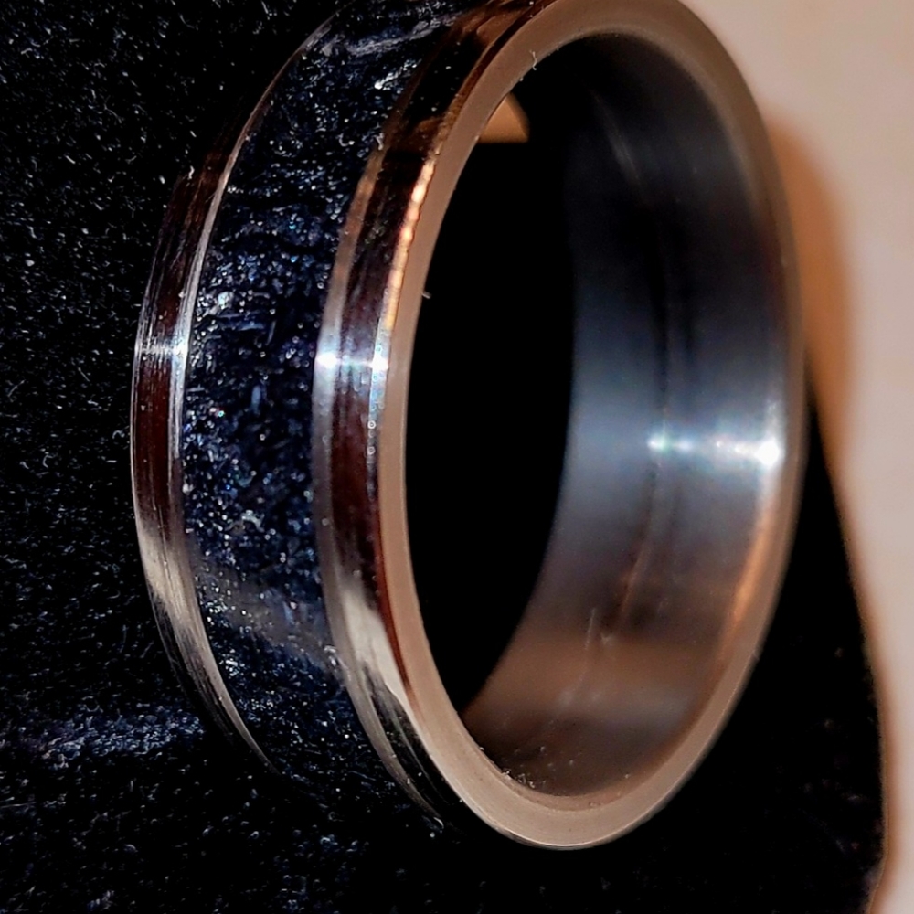 Handmade "deep space" epoxy ring